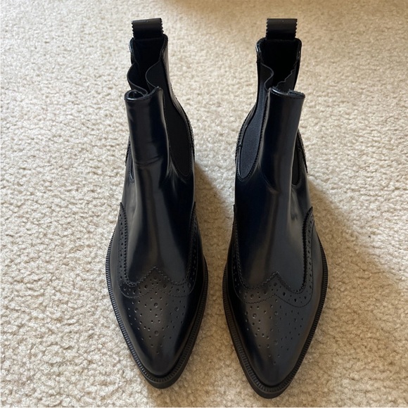 Uterqüe - Massimo Dutti Brogue Leather Chelsea Boots - Picture 3 of 12